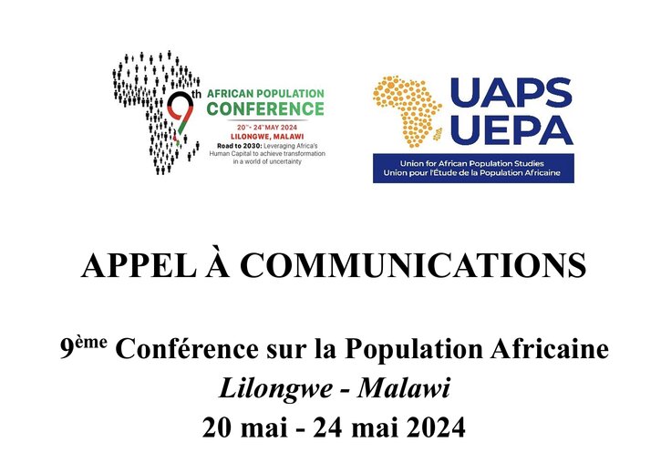  L’Union pour l’Etude de la Population Africaine (UEPA) APPEL À COMMUNICATIONS – 9ÈME CPA