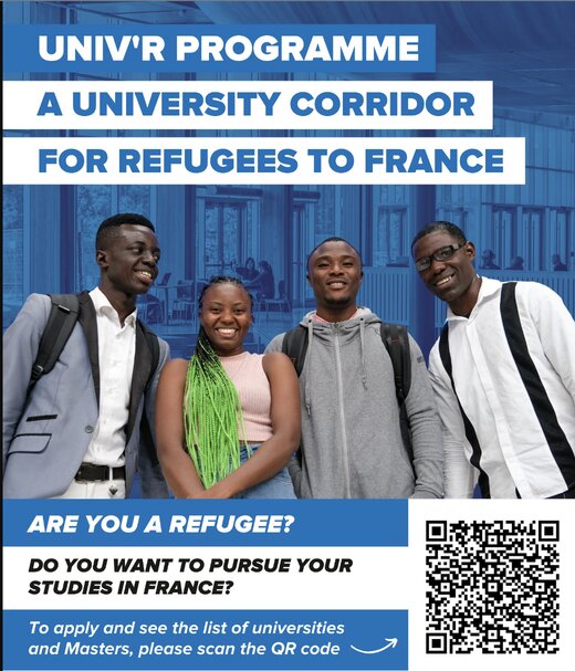  UNHCR/AUF Programme de Bourses UNIV’R 2024 pour les réfugiés vers la France